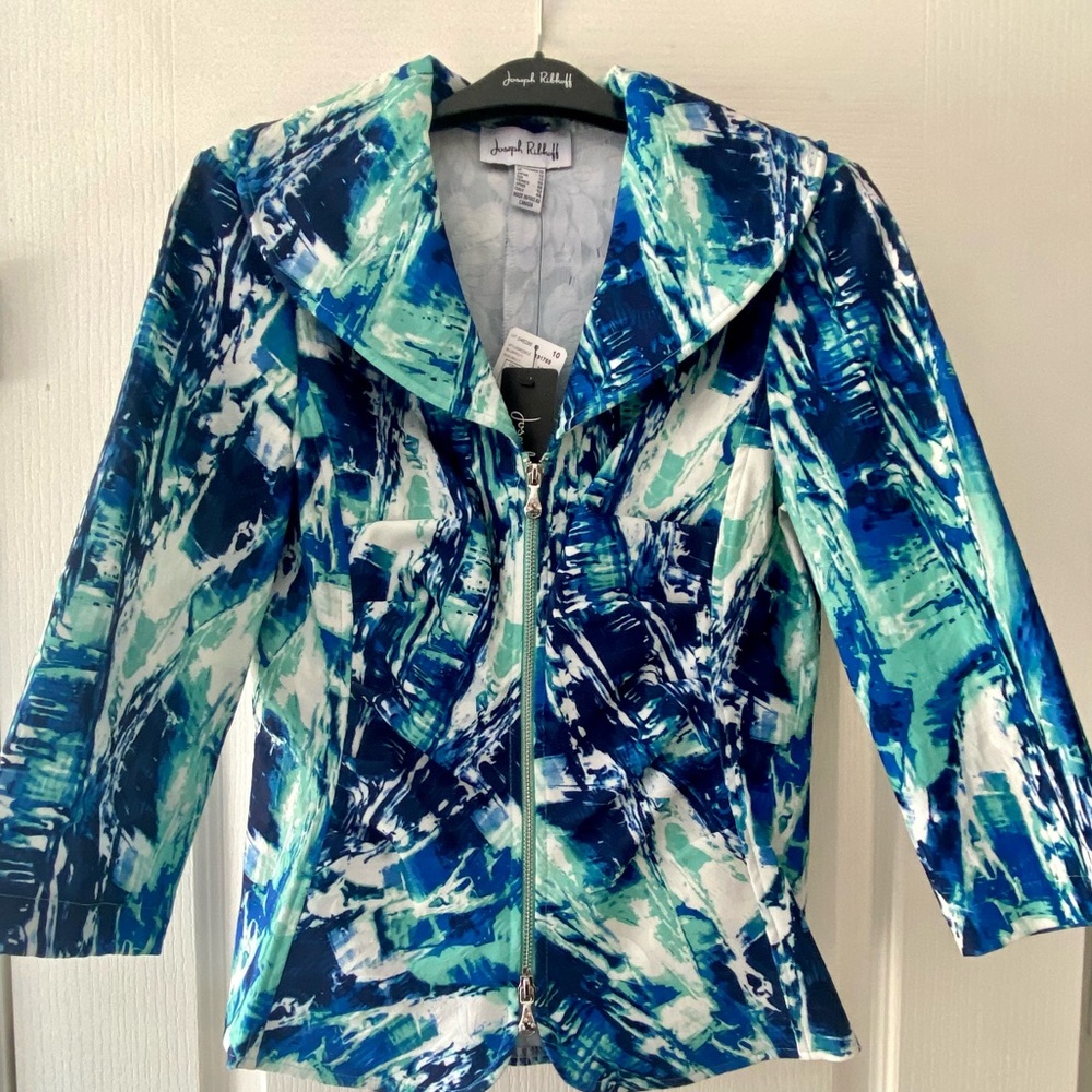 Canadian Joseph Ribkoff’s, zip up, stretchy, vibrant, versatile jacket. - Picture 4 of 4